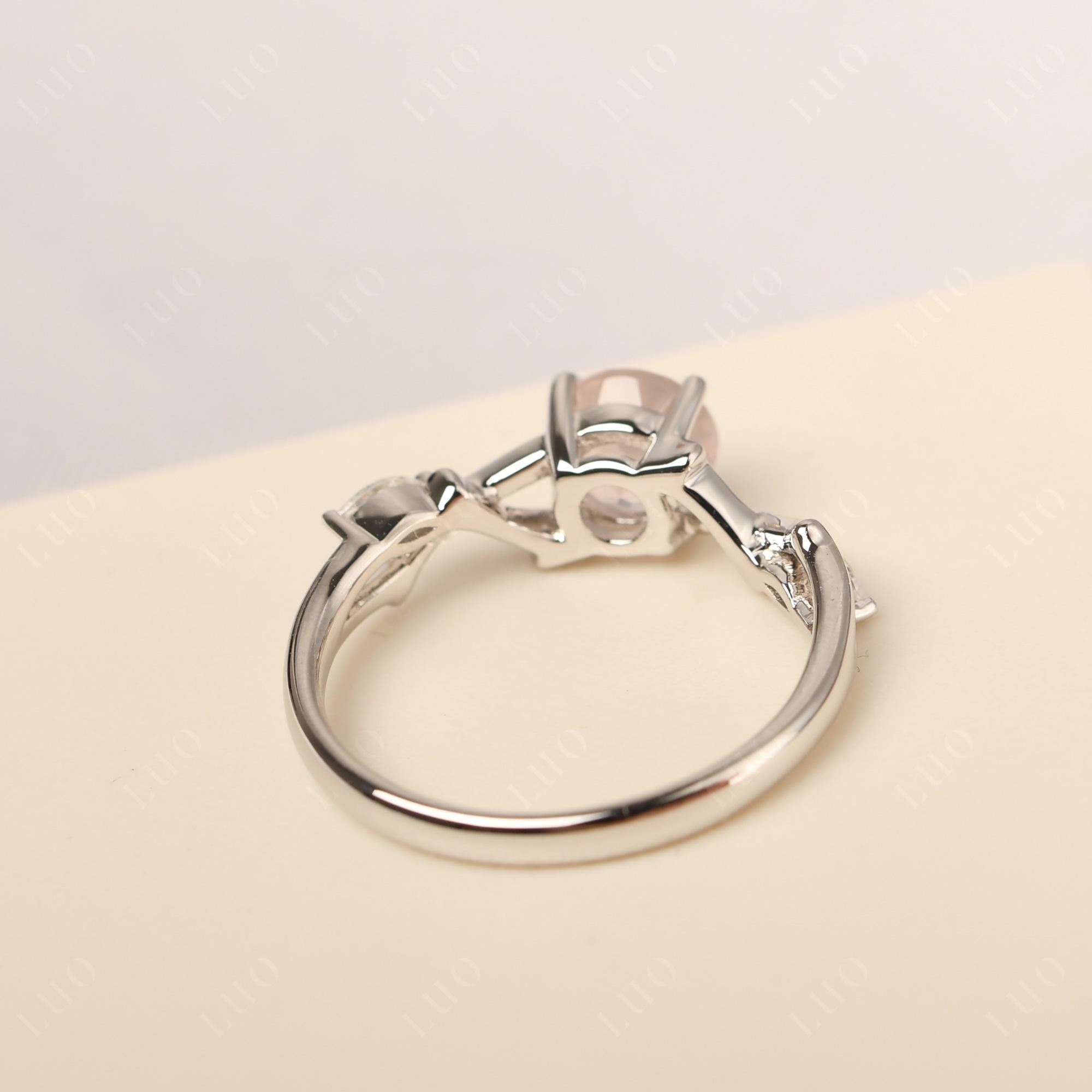 Rose Quartz Twig Engagement Ring - LUO Jewelry 