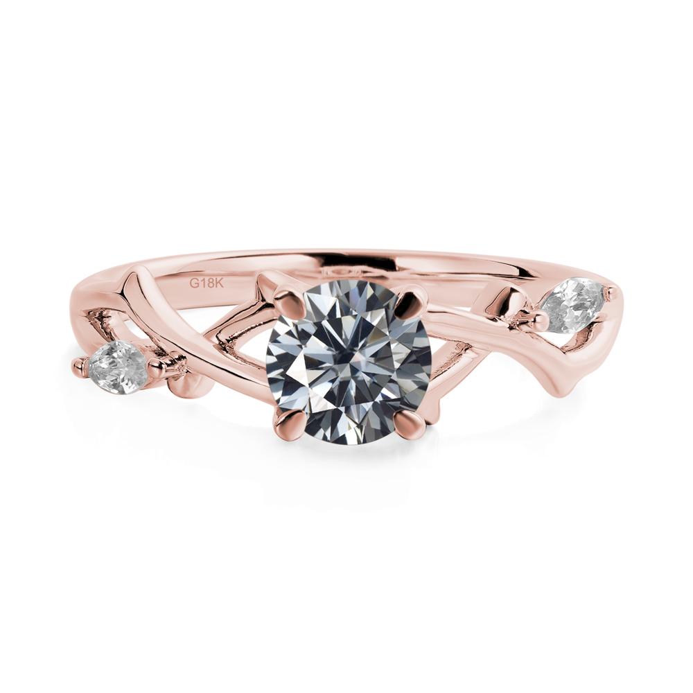 Grey Moissanite Twig Promise Ring | LUO Jewelry #metal_18k rose gold