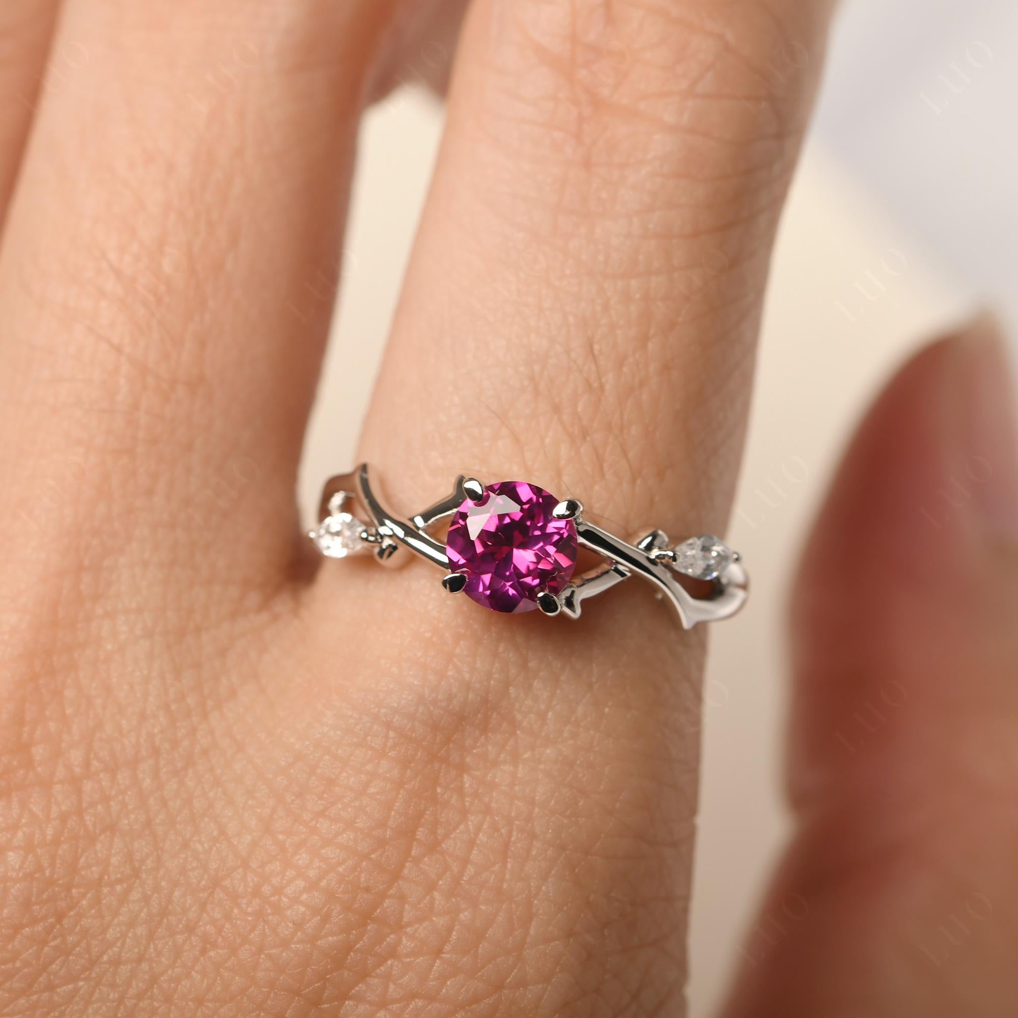 Ruby Twig Promise Ring - LUO Jewelry 