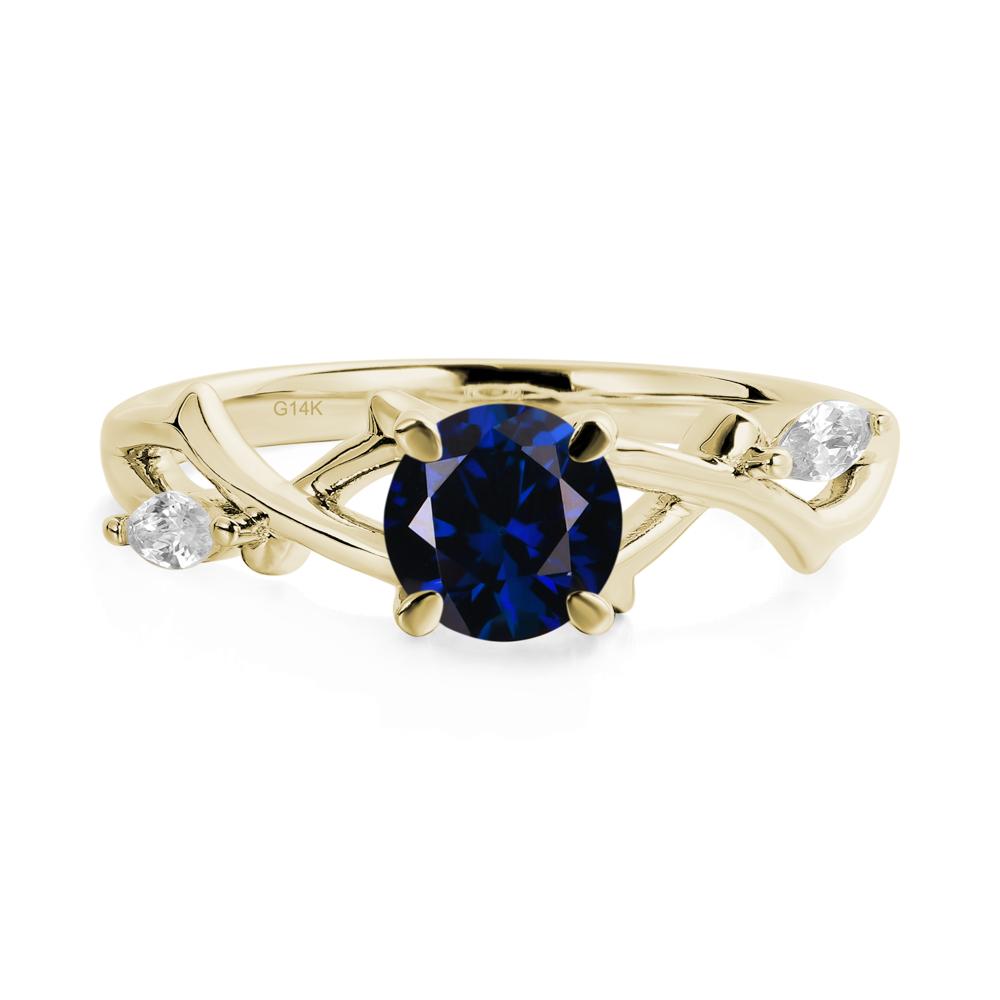 Sapphire Twig Engagement Ring - LUO Jewelry #metal_14k yellow gold