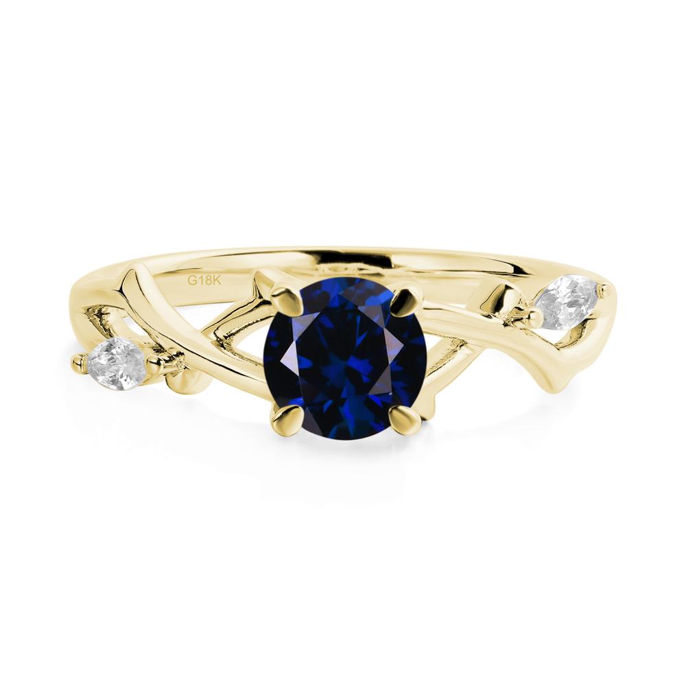 Sapphire Twig Engagement Ring - LUO Jewelry #metal_18k yellow gold