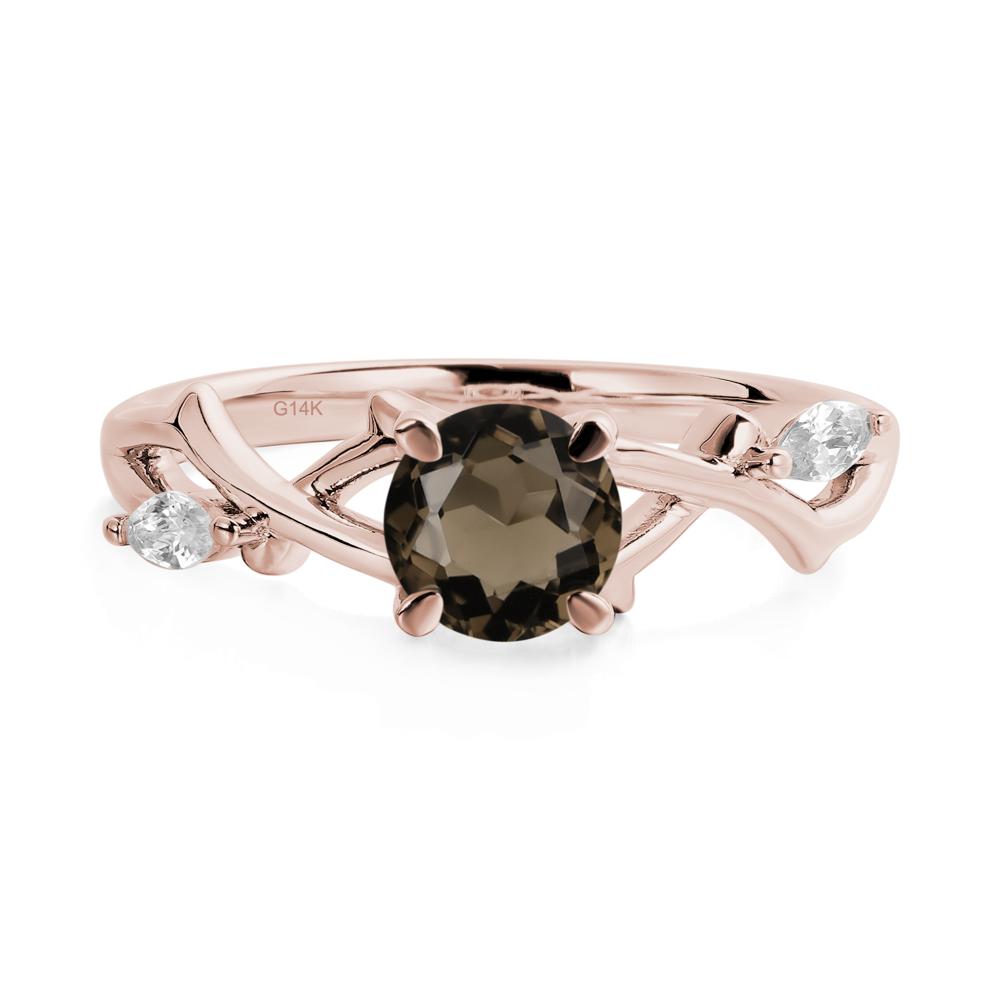 Smoky Quartz Twig Promise Ring - LUO Jewelry #metal_14k rose gold