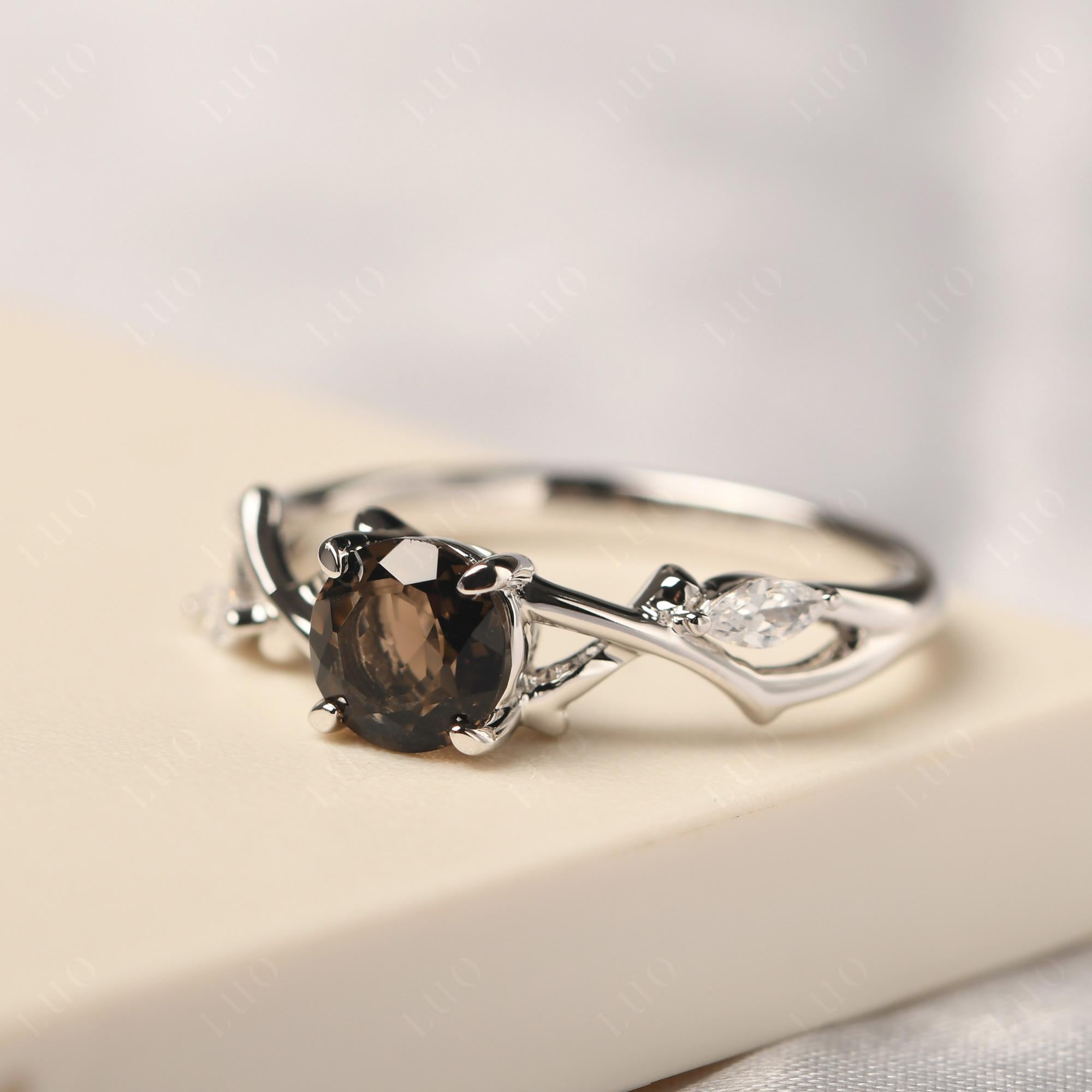 Smoky Quartz Twig Promise Ring - LUO Jewelry 