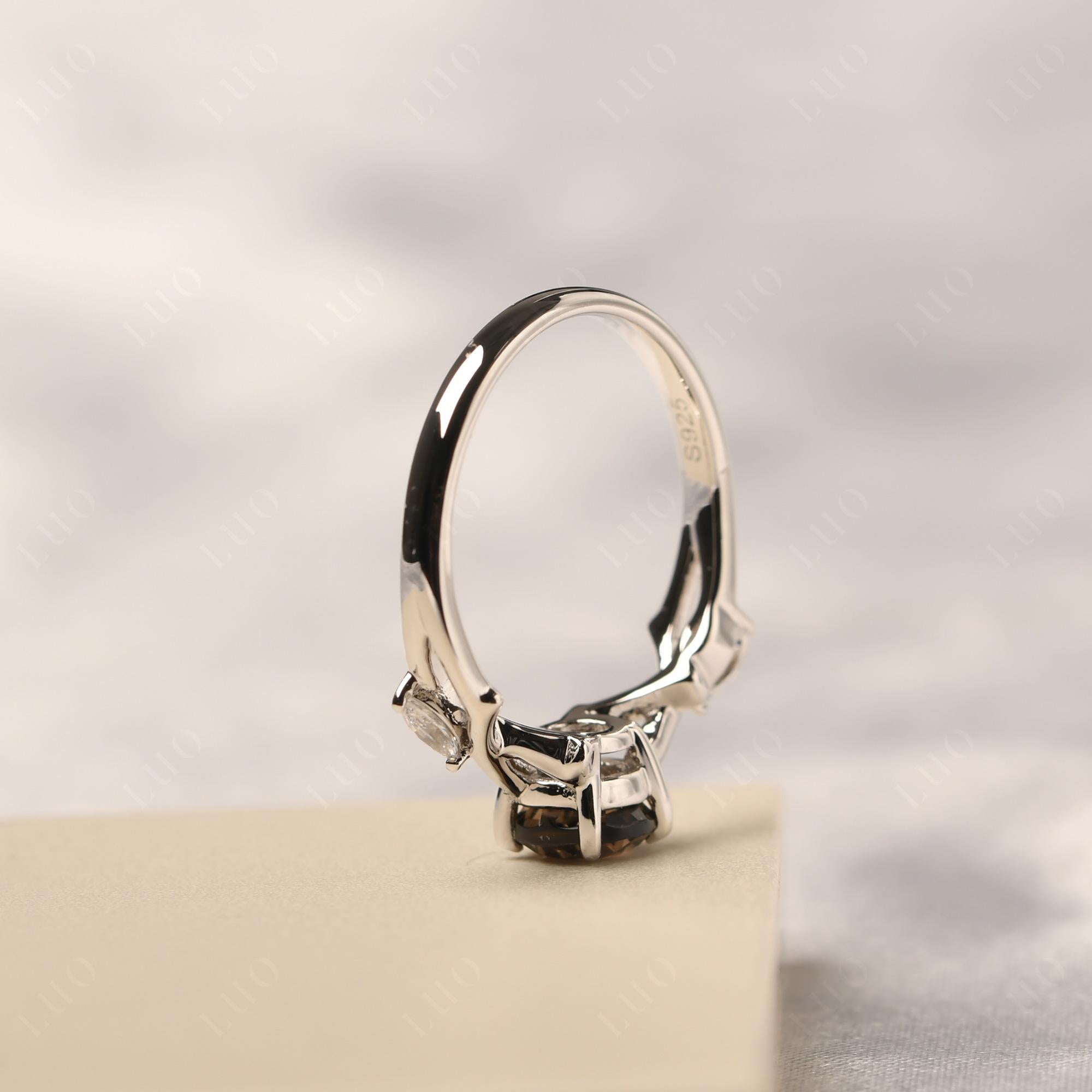 Smoky Quartz Twig Promise Ring - LUO Jewelry 