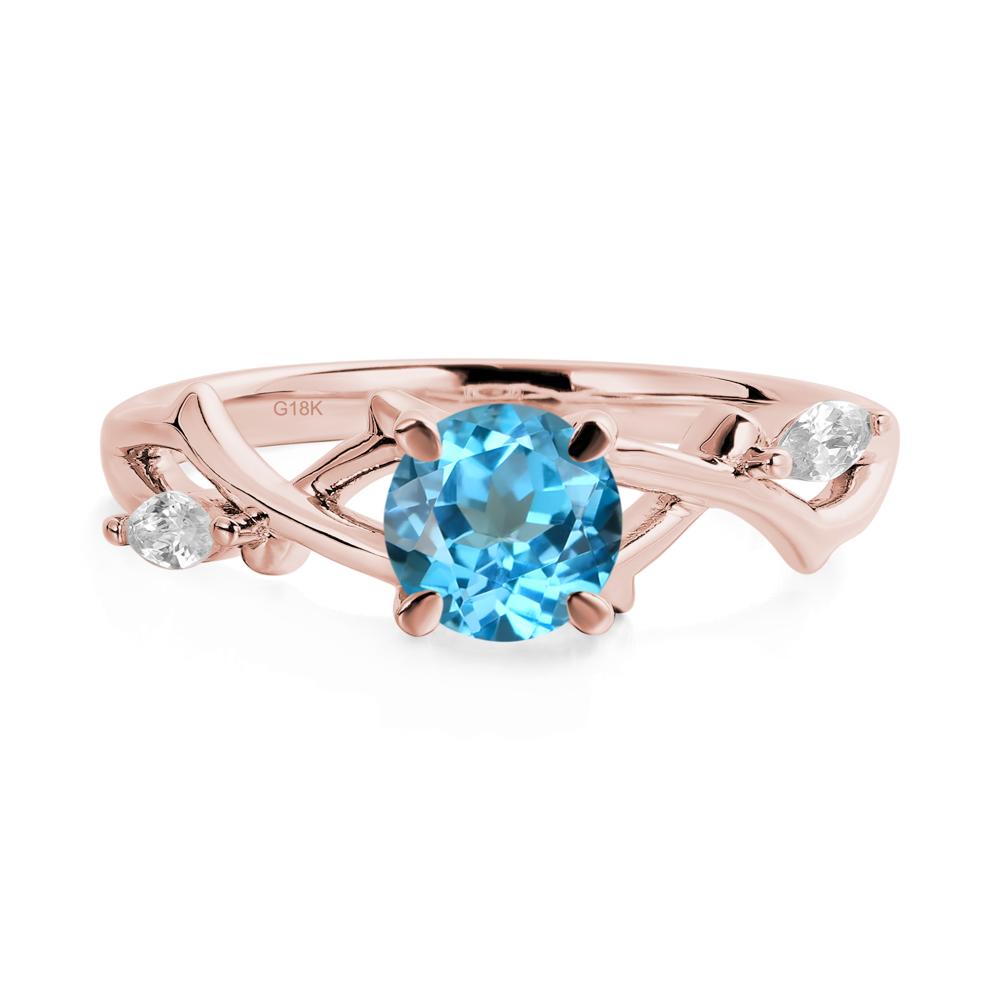 Swiss Blue Topaz Twig Engagement Ring - LUO Jewelry #metal_18k rose gold