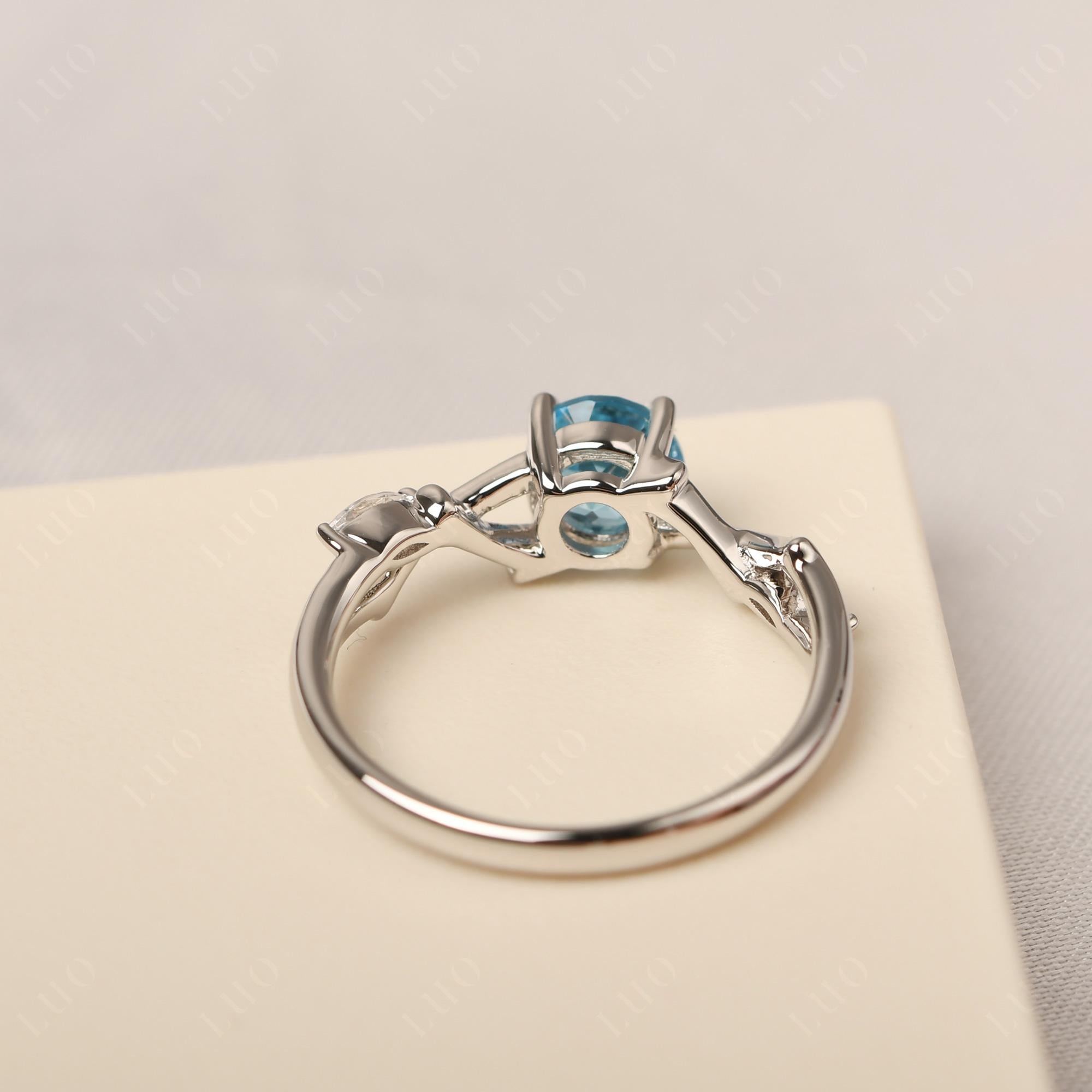 Swiss Blue Topaz Twig Engagement Ring - LUO Jewelry 