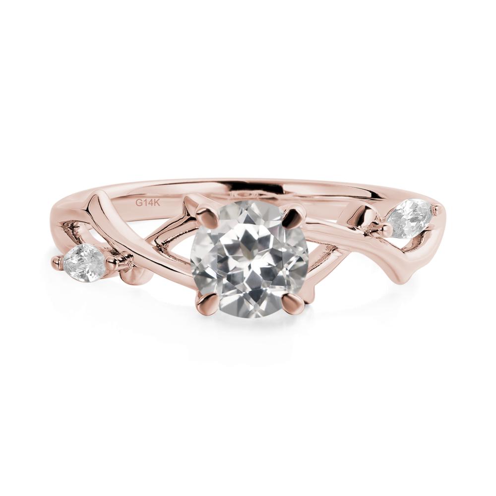 White Topaz Twig Promise Ring - LUO Jewelry #metal_14k rose gold