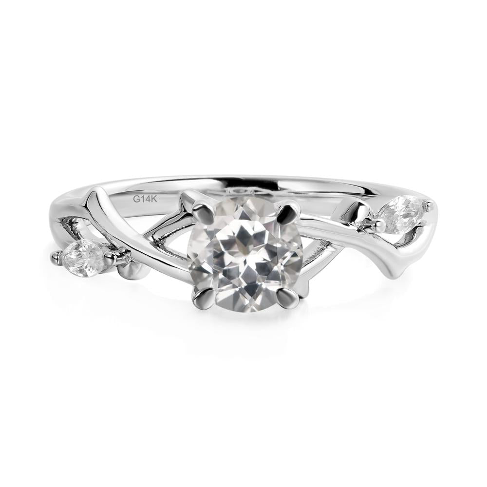 White Topaz Twig Promise Ring - LUO Jewelry #metal_14k white gold