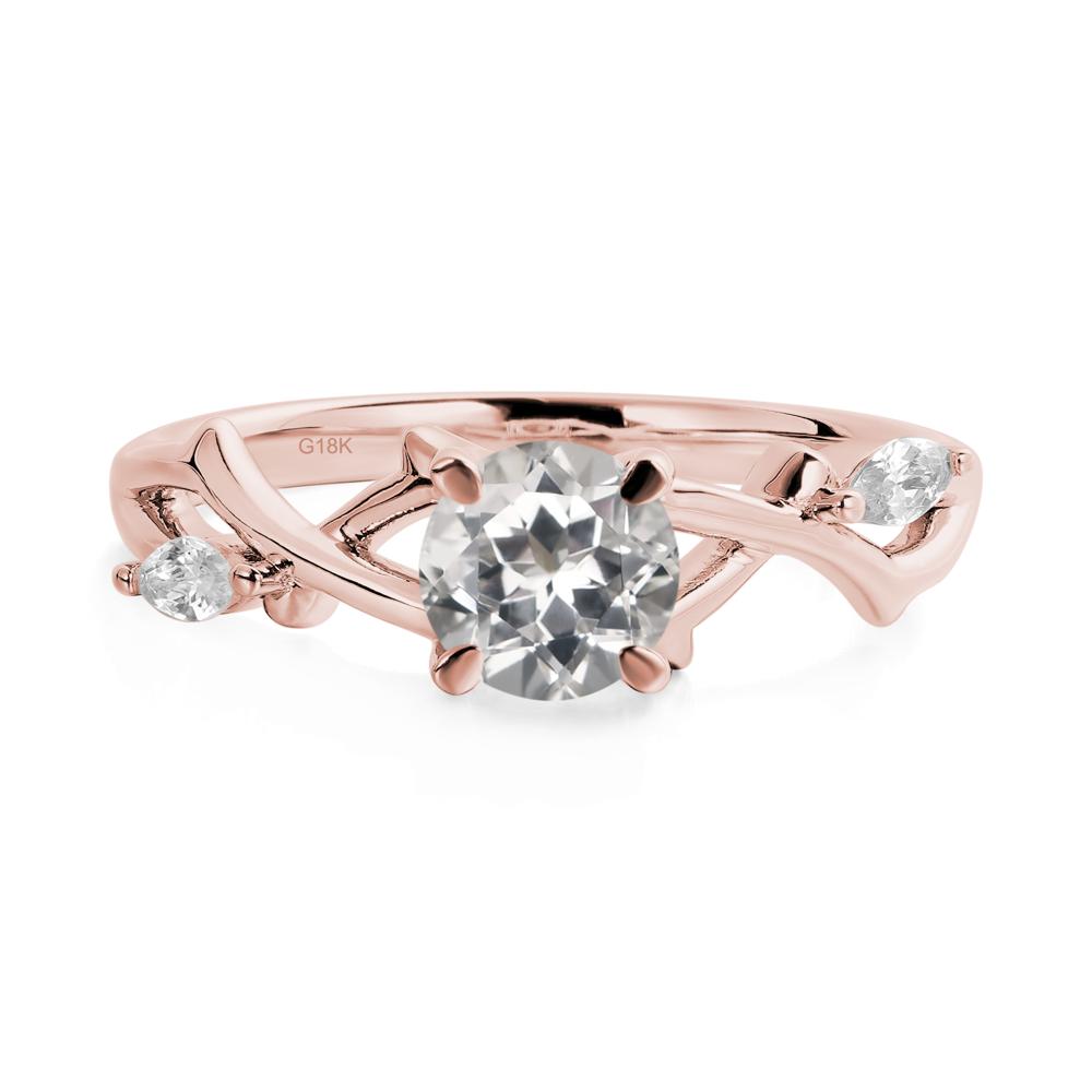 White Topaz Twig Promise Ring - LUO Jewelry #metal_18k rose gold