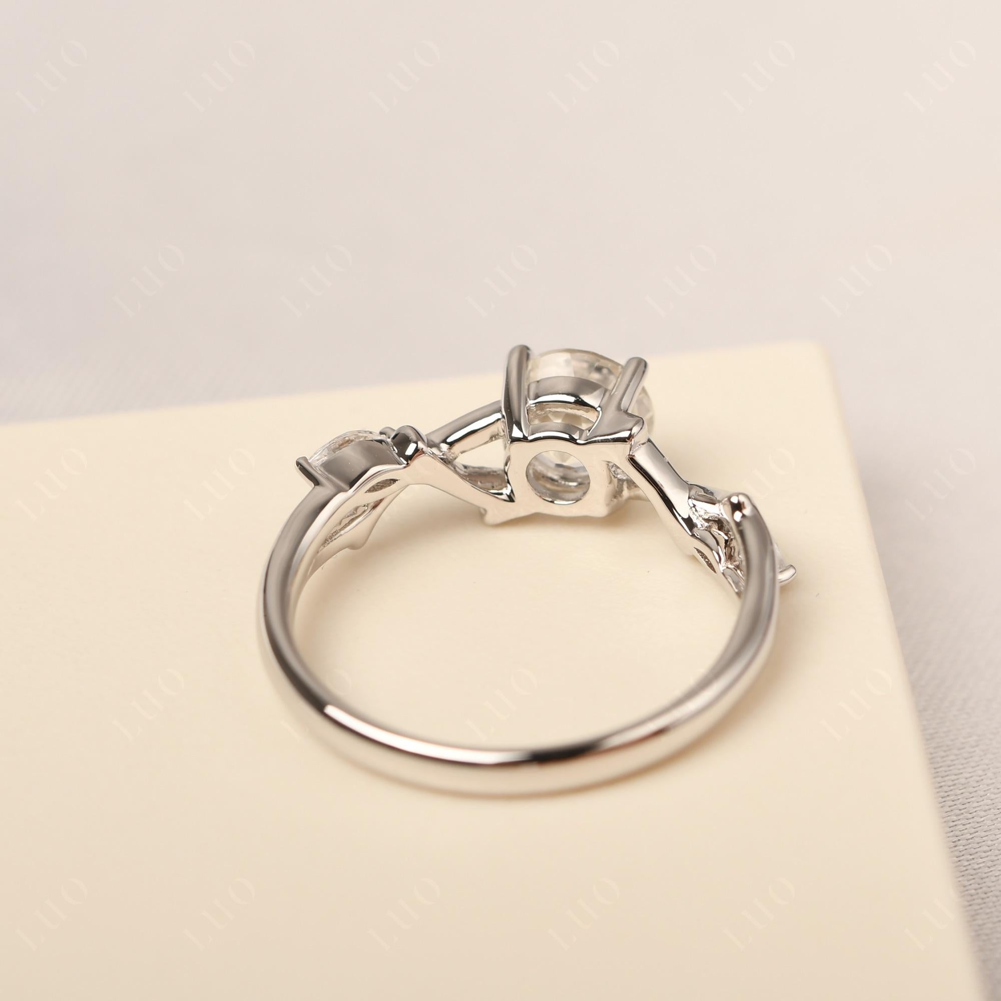 White Topaz Twig Promise Ring - LUO Jewelry 