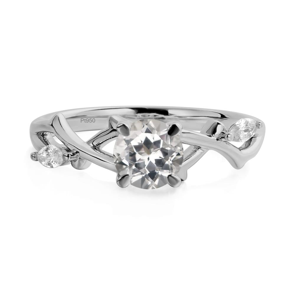 White Topaz Twig Promise Ring - LUO Jewelry #metal_platinum