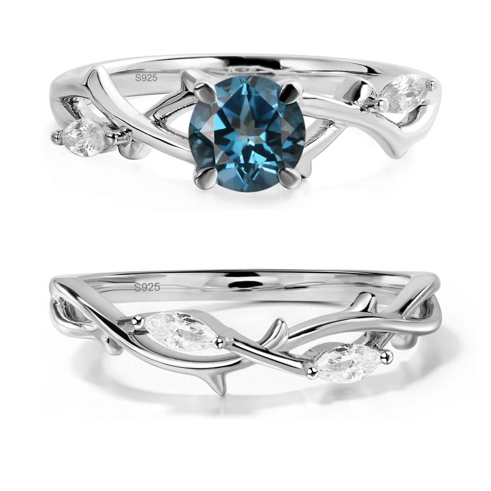 London Blue Topaz Twig Promise Ring - LUO Jewelry #metal_xxxxx