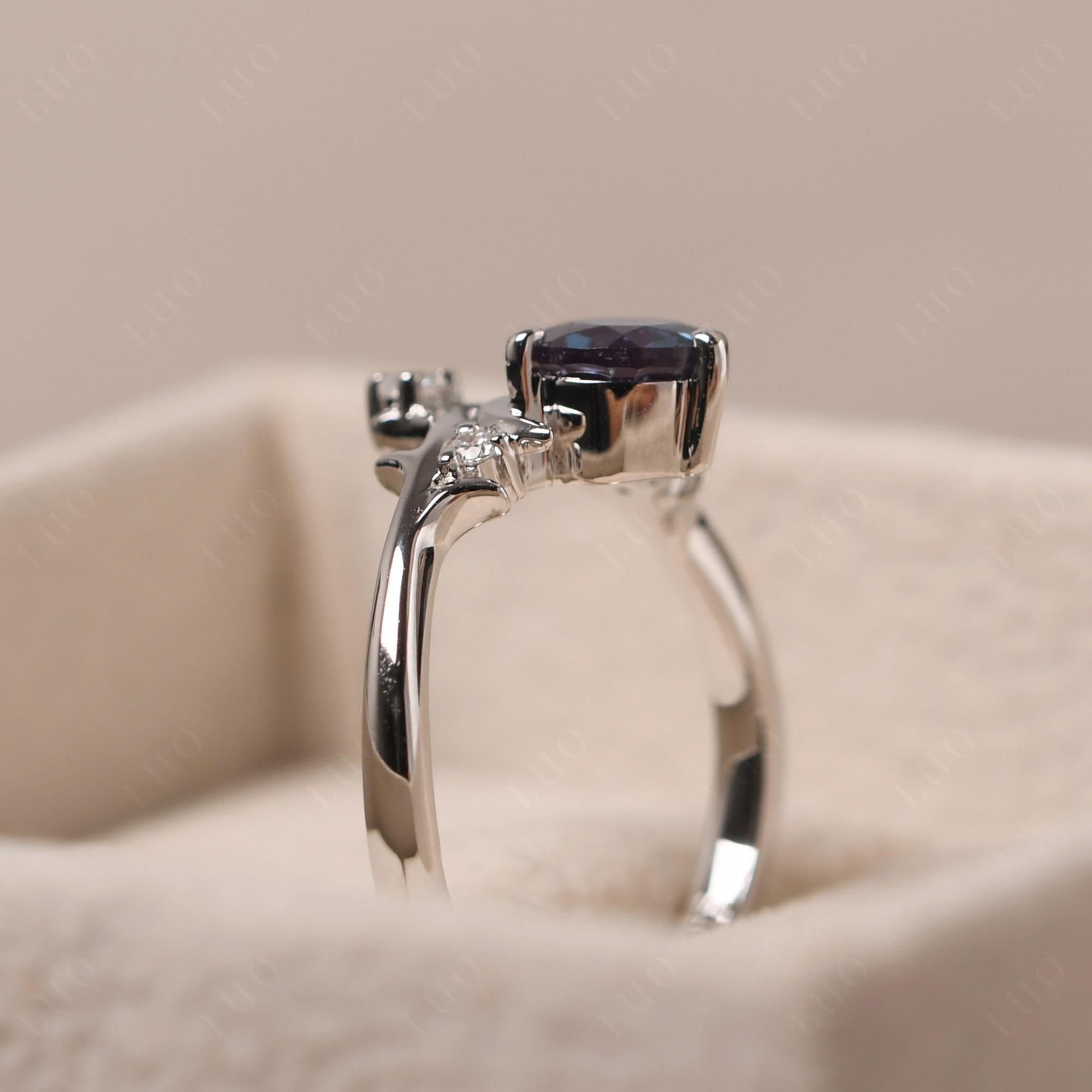 Alexandrite Moon and Star Ring - LUO Jewelry 