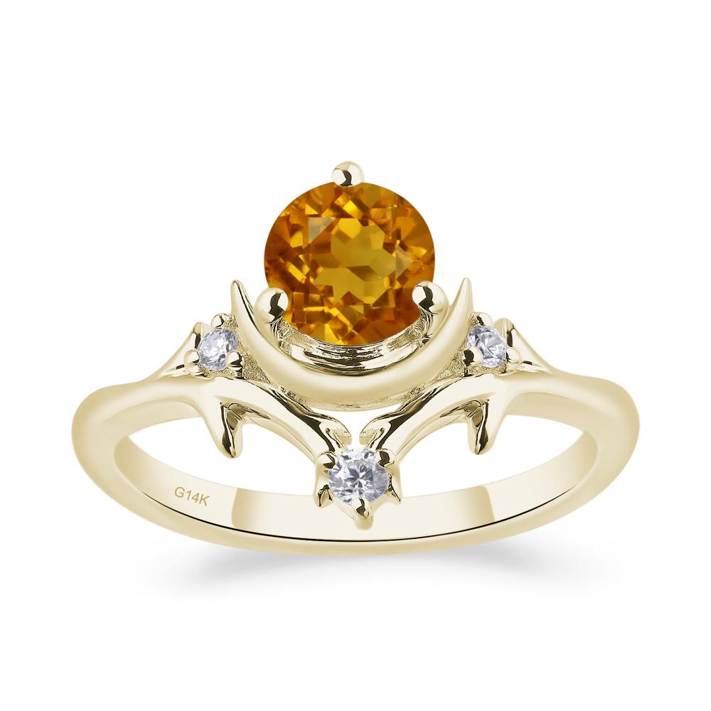 Citrine Star and Moon Engagement Ring - LUO Jewelry #metal_14k yellow gold