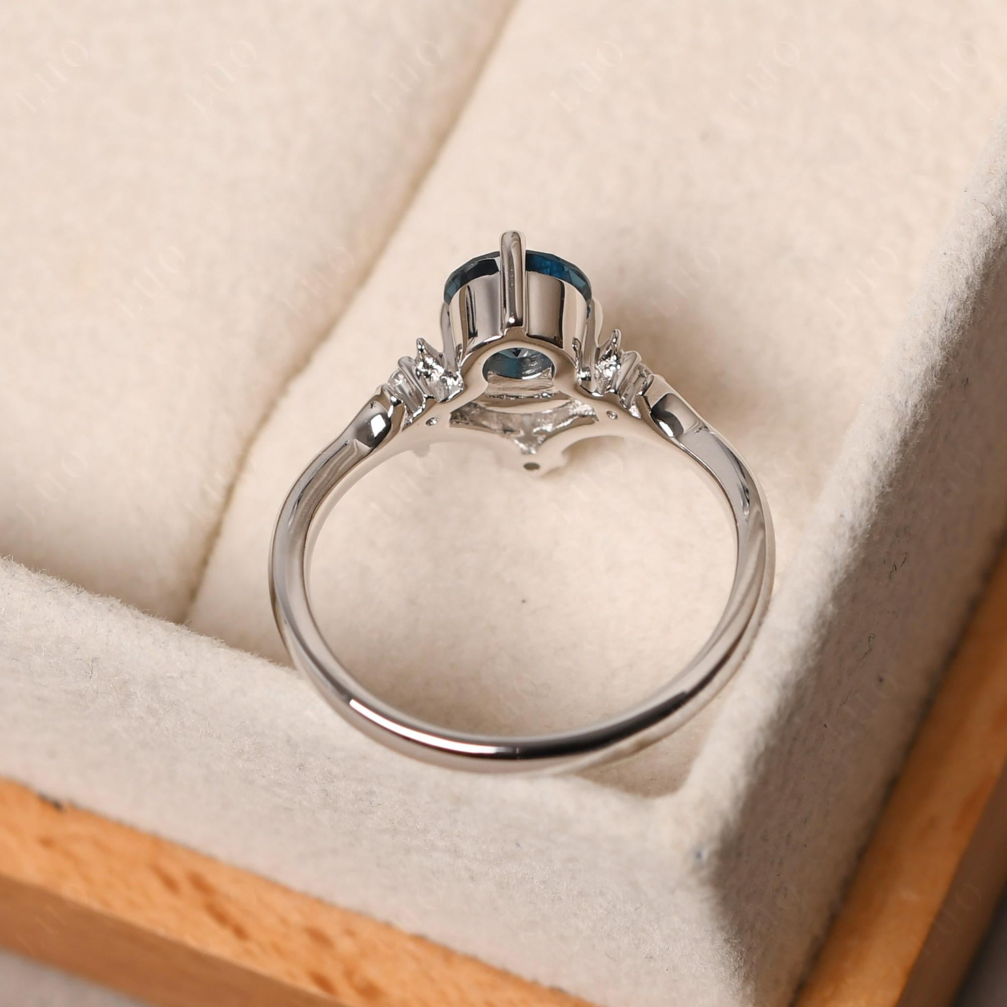 London Blue Topaz Moon and Star Ring - LUO Jewelry 