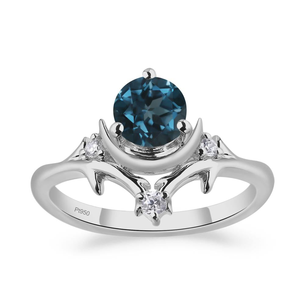 London Blue Topaz Moon and Star Ring - LUO Jewelry #metal_platinum