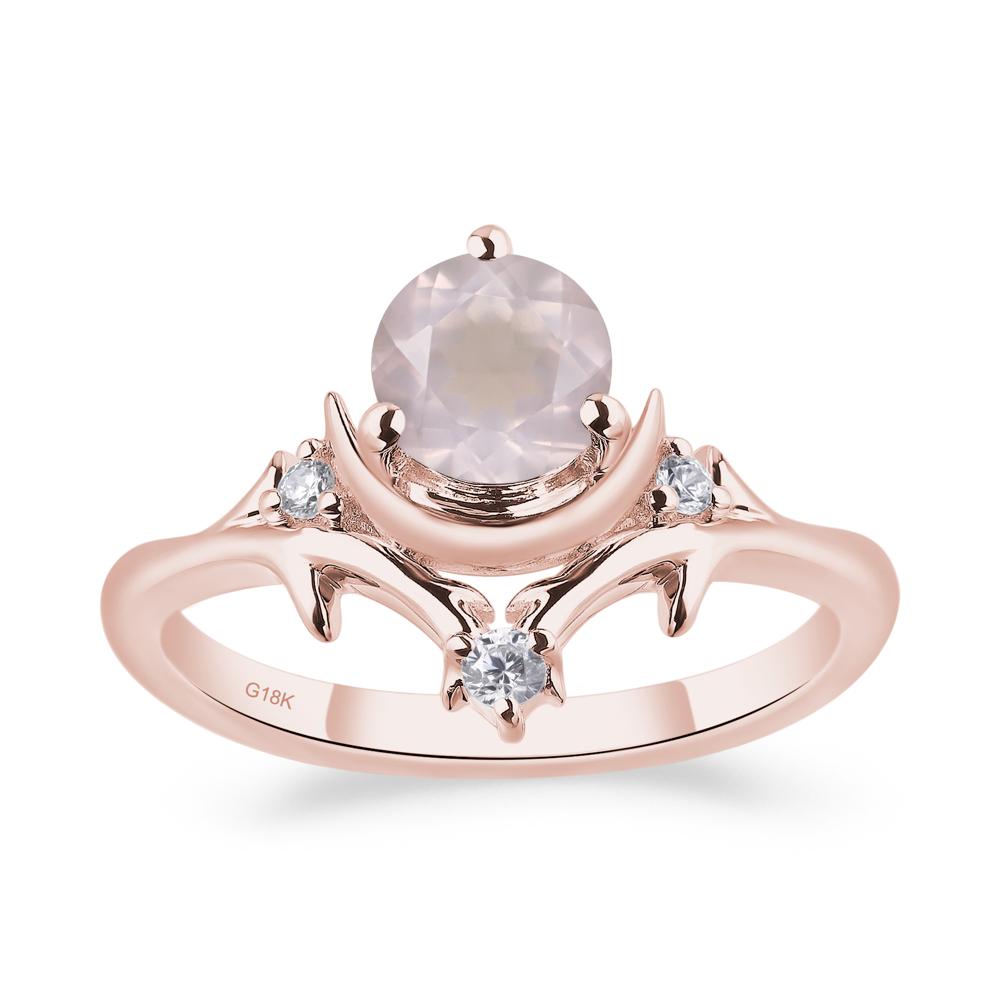 Rose Quartz Moon and Star Ring - LUO Jewelry #metal_18k rose gold