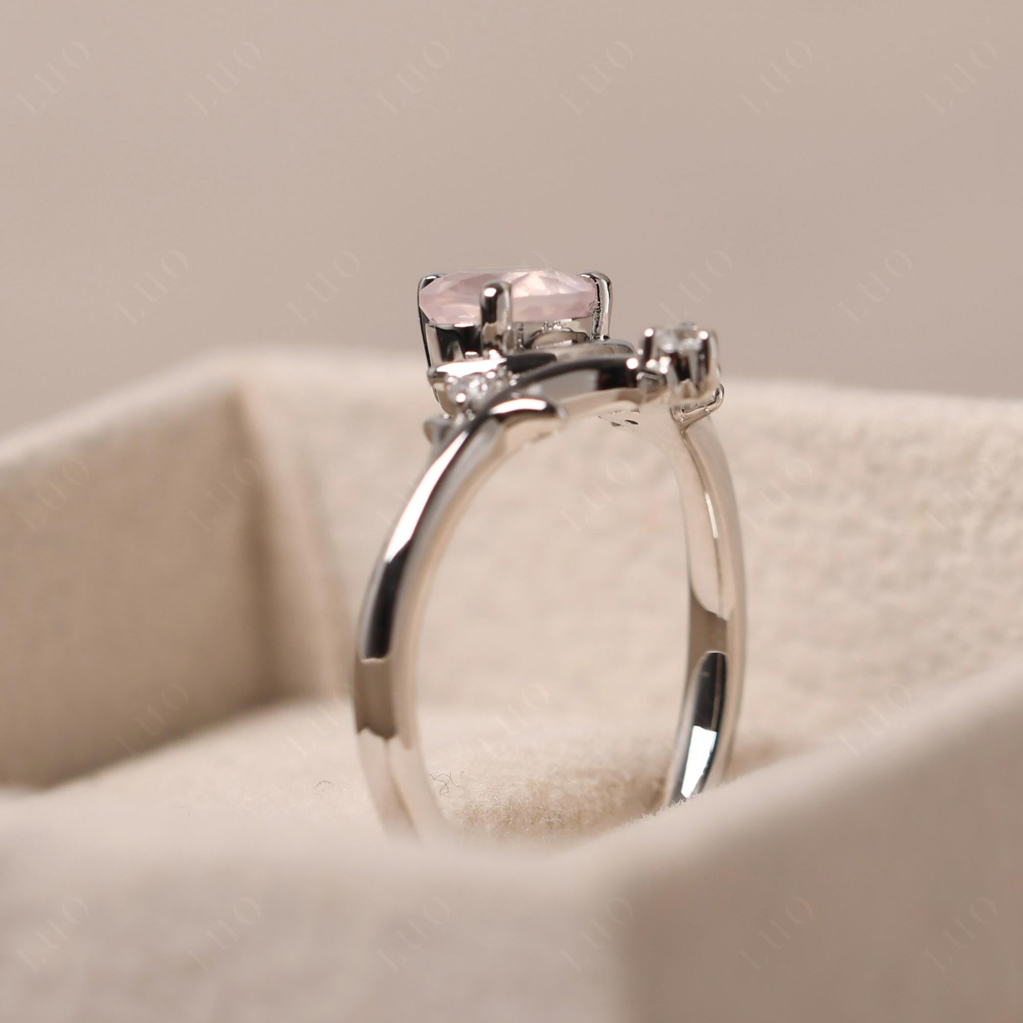 Rose Quartz Moon and Star Ring - LUO Jewelry 