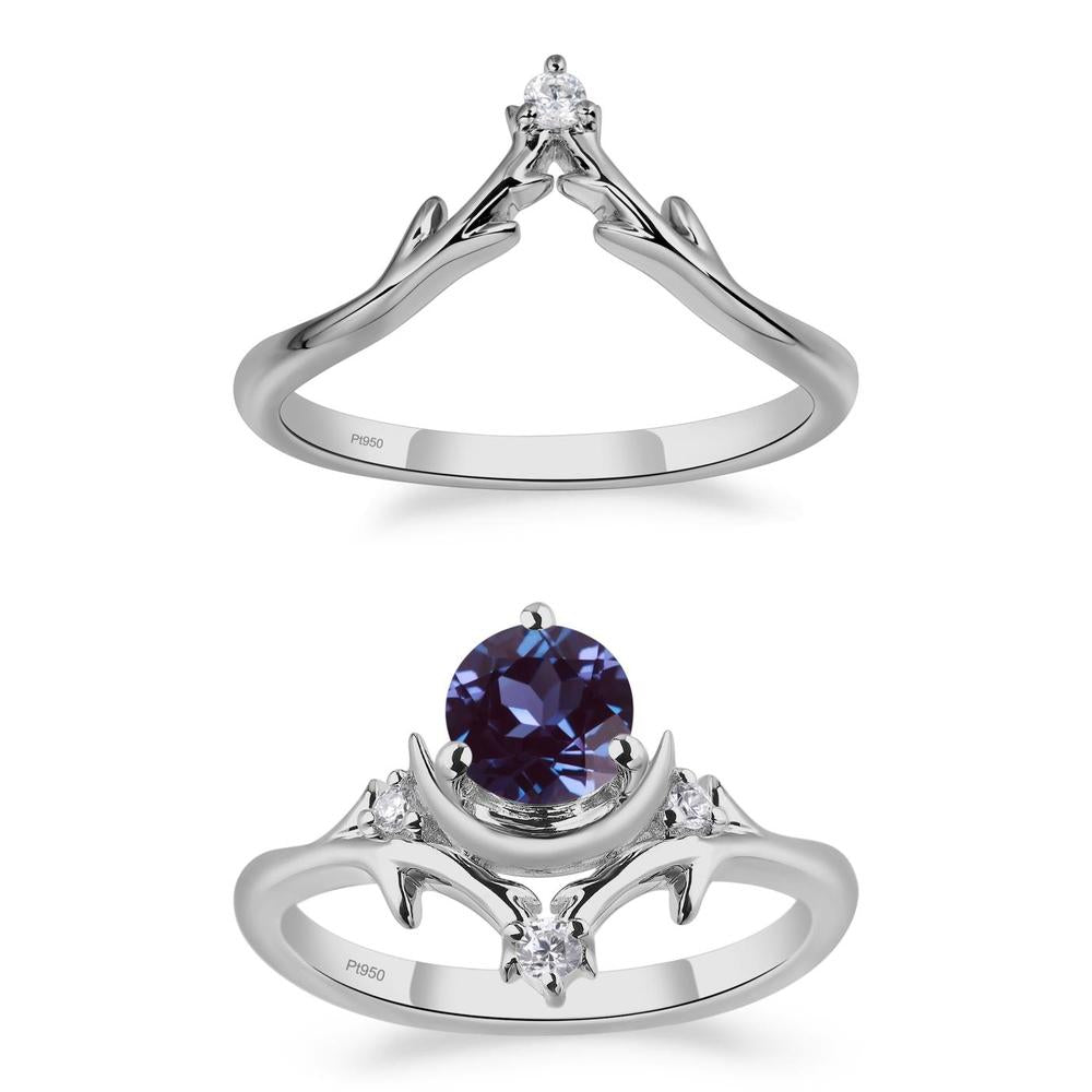 Alexandrite Moon and Star Ring - LUO Jewelry #metal_xxxxx