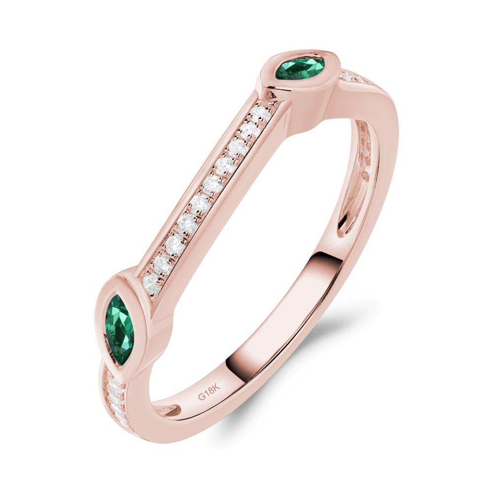 Ruby and Emerald Leaf Engagement Ring - LUO Jewelry #metal_xxxxx