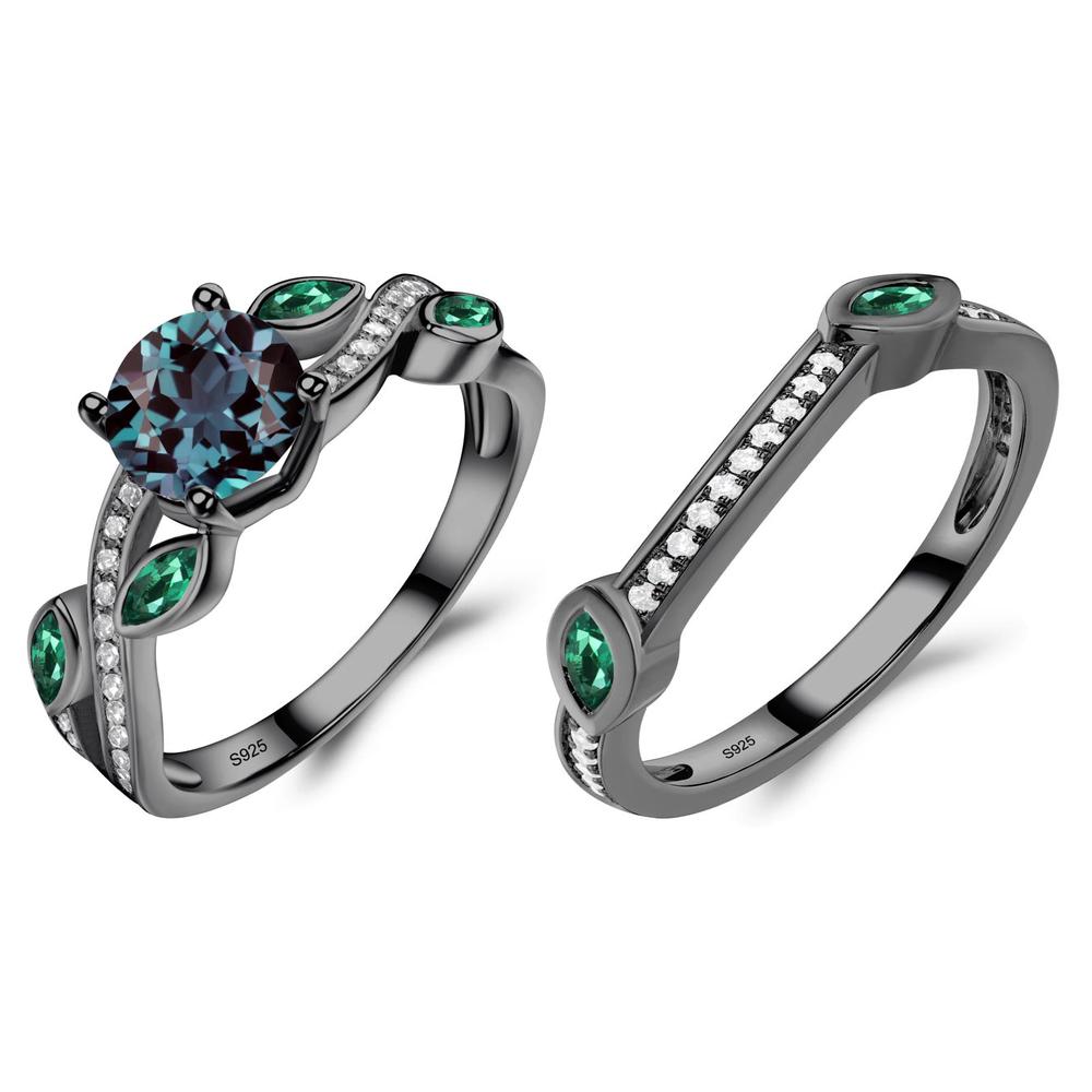 Alexandrite Engagement Ring with Leaf - LUO Jewelry #metal_xxxxx