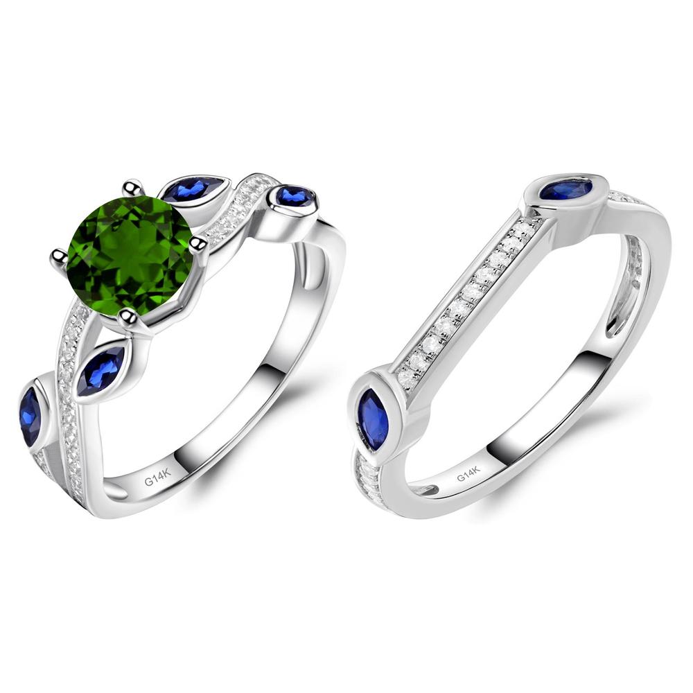 Diopside Leaf Engagement Ring - LUO Jewelry #metal_xxxxx