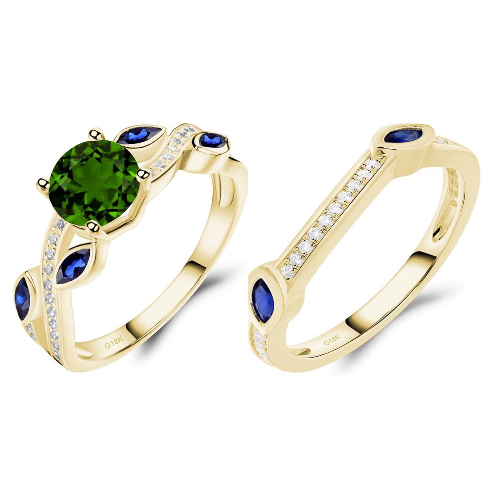 Diopside Leaf Engagement Ring - LUO Jewelry #metal_xxxxx