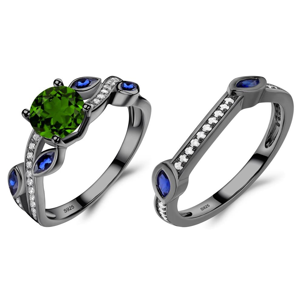 Diopside Leaf Engagement Ring - LUO Jewelry #metal_xxxxx