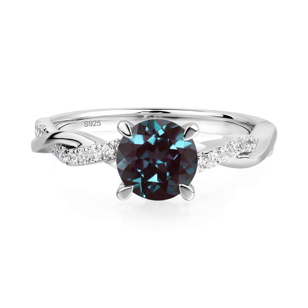 Alexandrite Twisted Engagement Ring - LUO Jewelry #metal_sterling silver