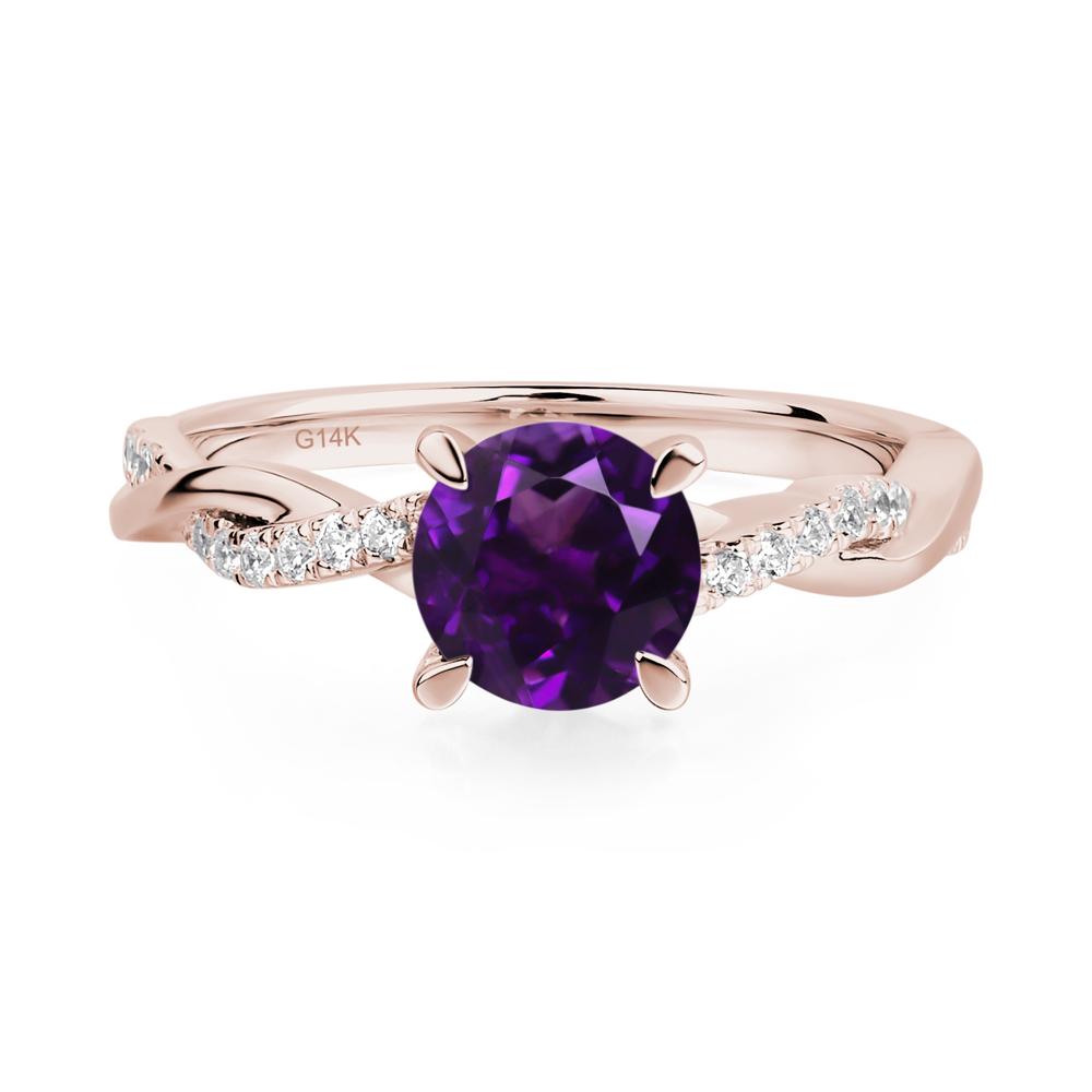 Amethyst Twist Engagement Ring - LUO Jewelry #metal_14k rose gold