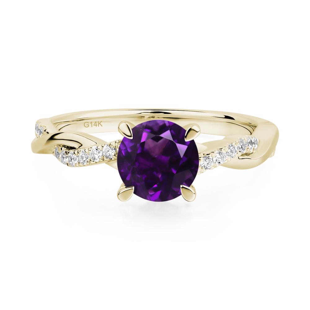 Amethyst Twist Engagement Ring - LUO Jewelry #metal_14k yellow gold