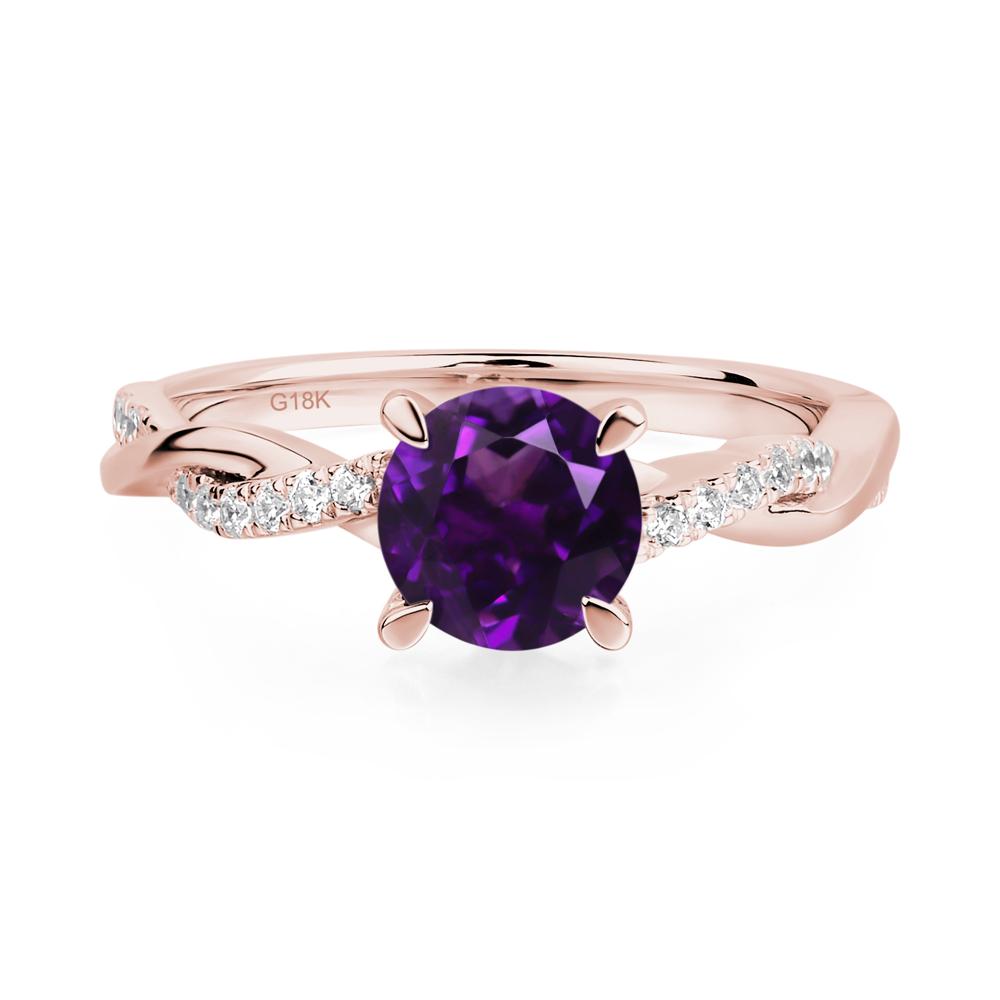 Amethyst Twist Engagement Ring - LUO Jewelry #metal_18k rose gold