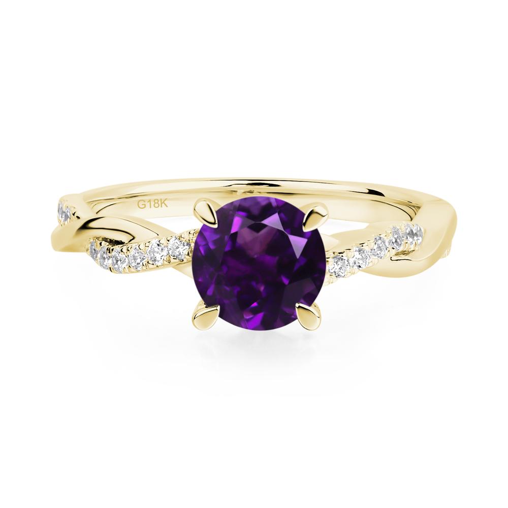 Amethyst Twist Engagement Ring - LUO Jewelry #metal_18k yellow gold