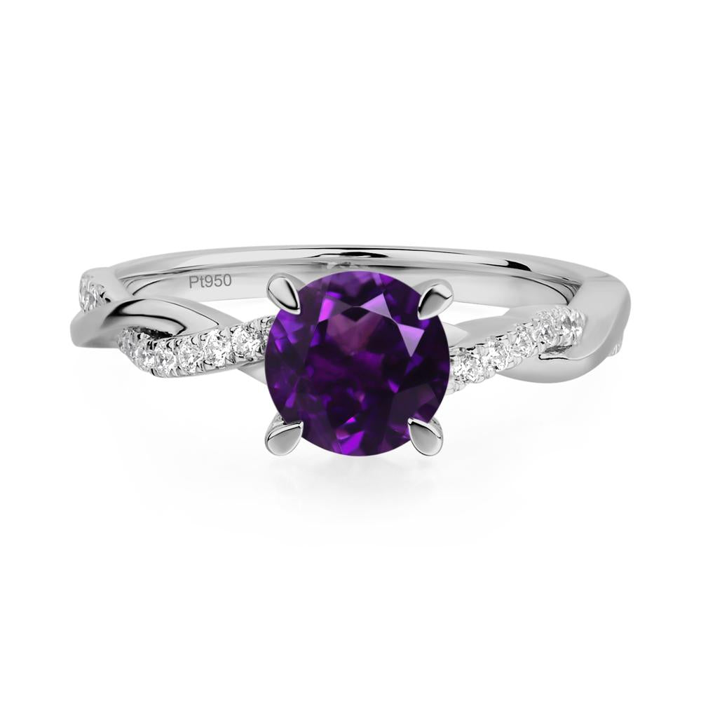 Amethyst Twist Engagement Ring - LUO Jewelry #metal_platinum