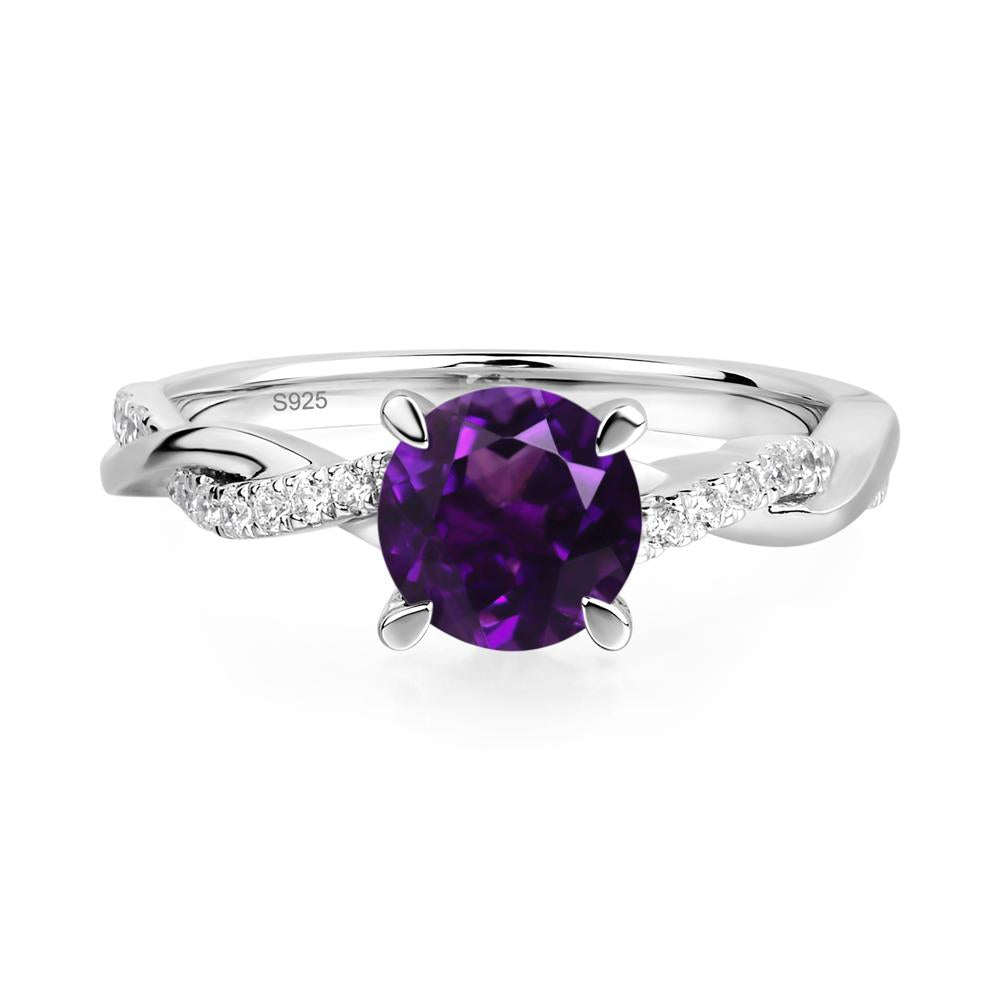 Amethyst Twist Engagement Ring - LUO Jewelry #metal_sterling silver