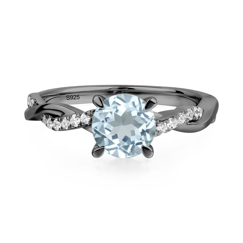 Aquamarine Twist Ring - LUO Jewelry #metal_black finish sterling silver