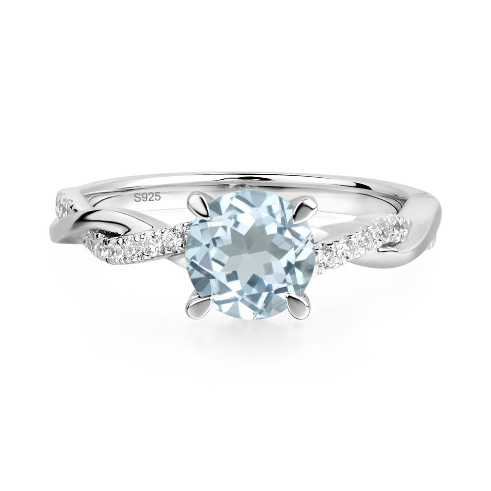 Aquamarine Twist Ring - LUO Jewelry #metal_sterling silver