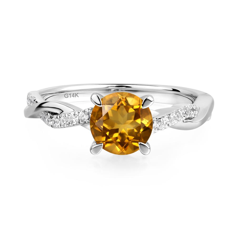 Citrine Twist Ring - LUO Jewelry #metal_14k white gold