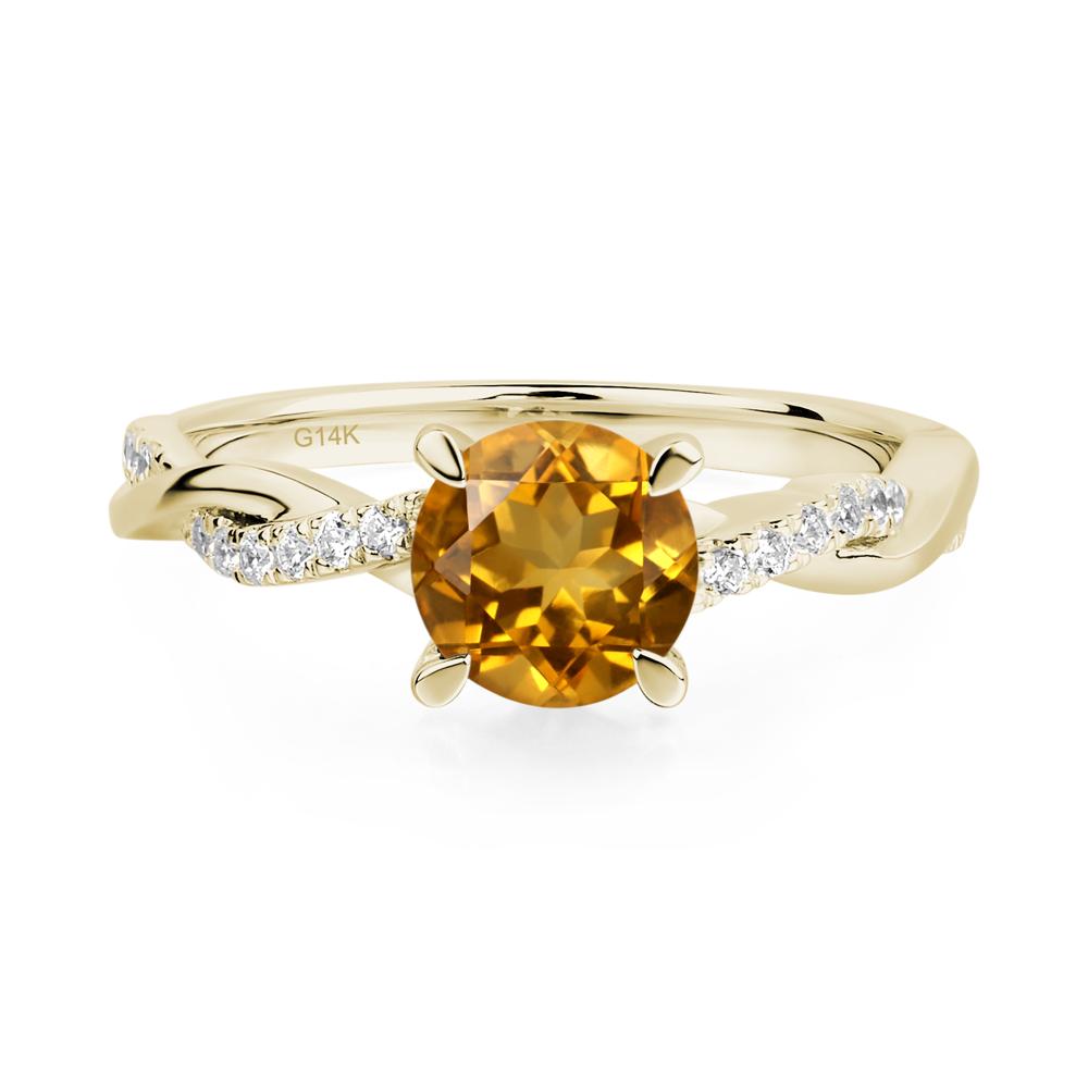 Citrine Twist Ring - LUO Jewelry #metal_14k yellow gold