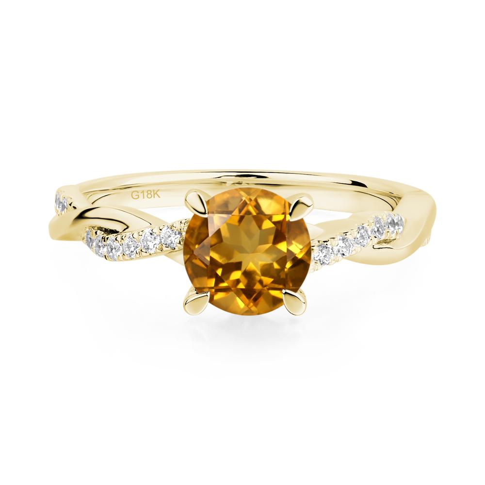 Citrine Twist Ring - LUO Jewelry #metal_18k yellow gold