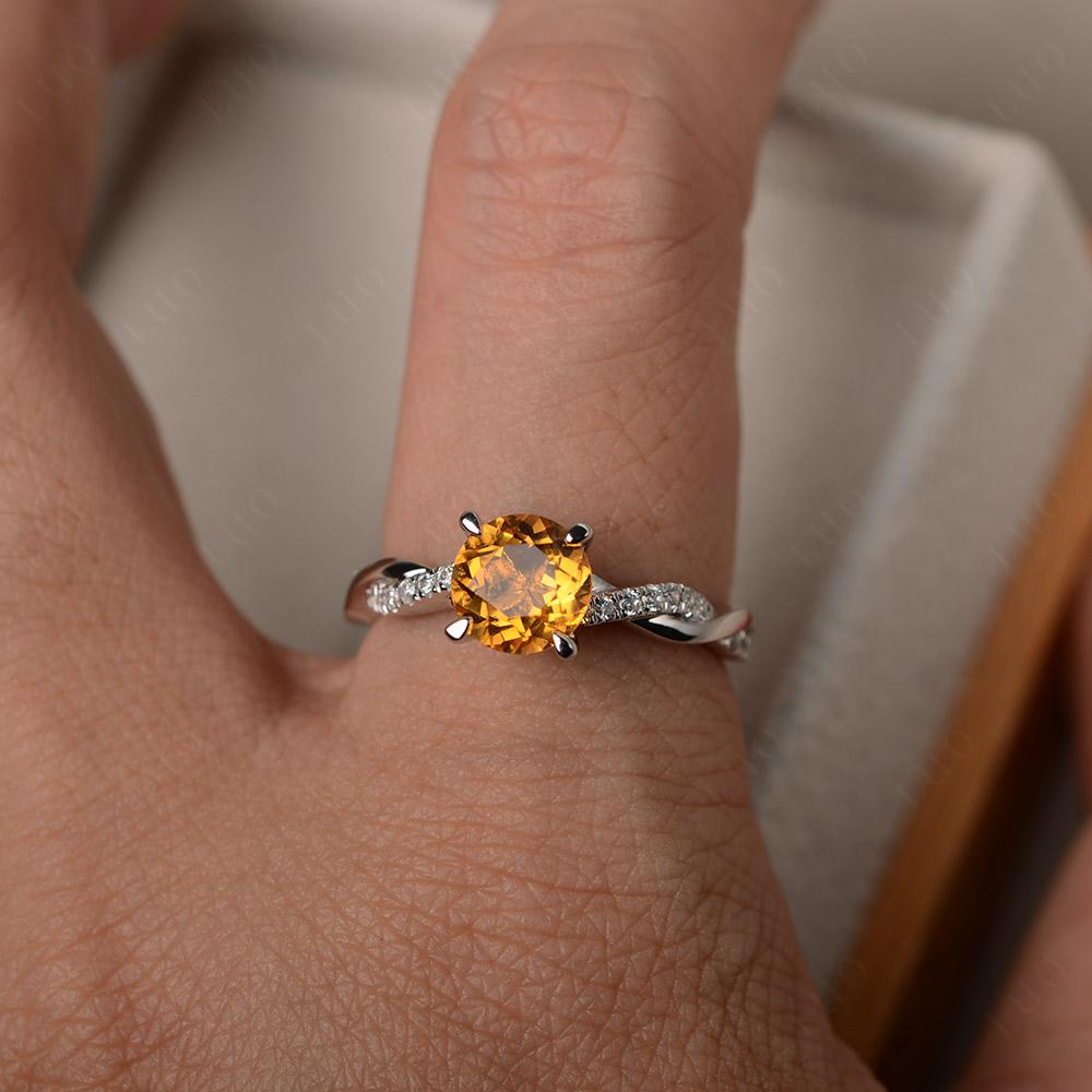 Citrine Twist Ring - LUO Jewelry 