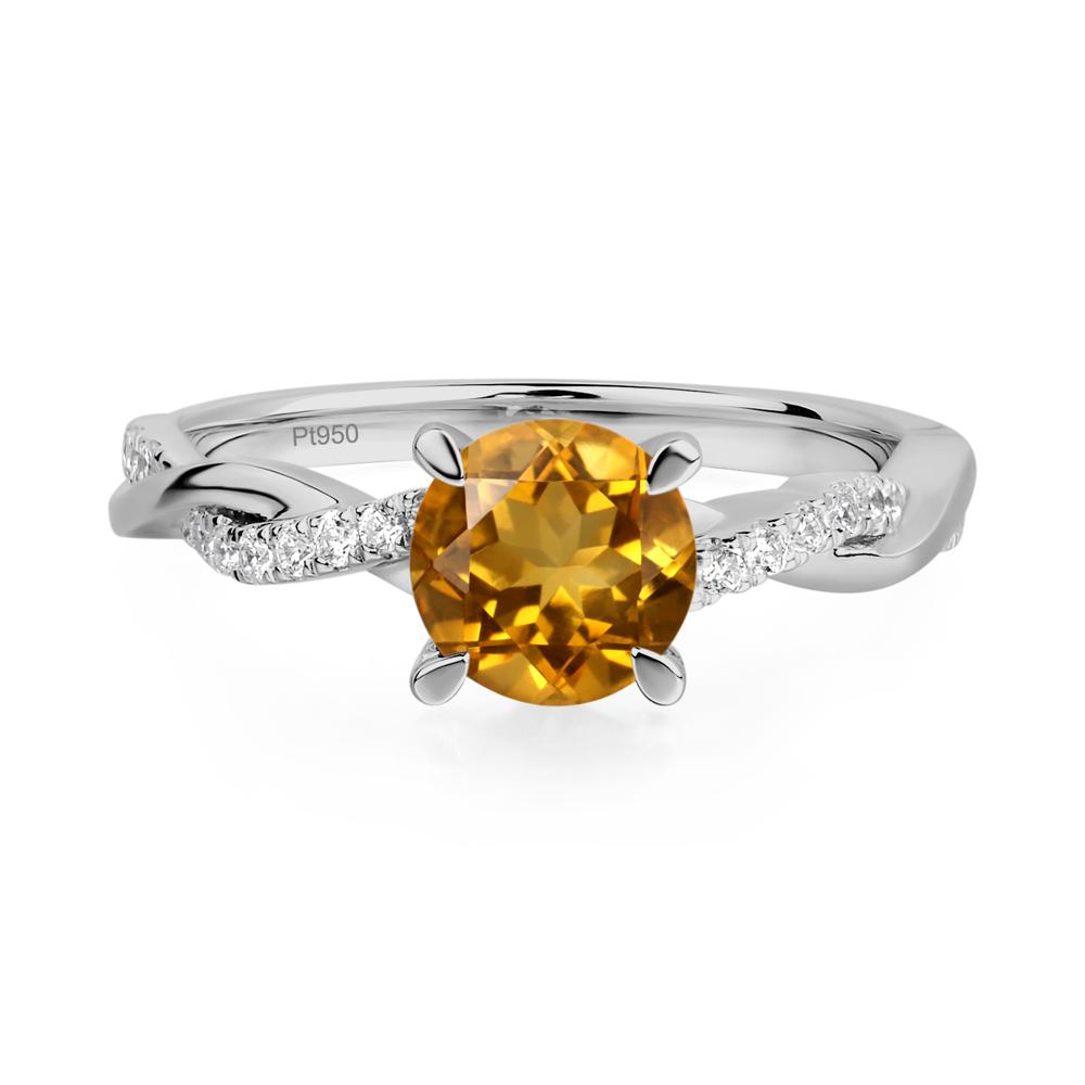 Citrine Twist Ring - LUO Jewelry #metal_platinum