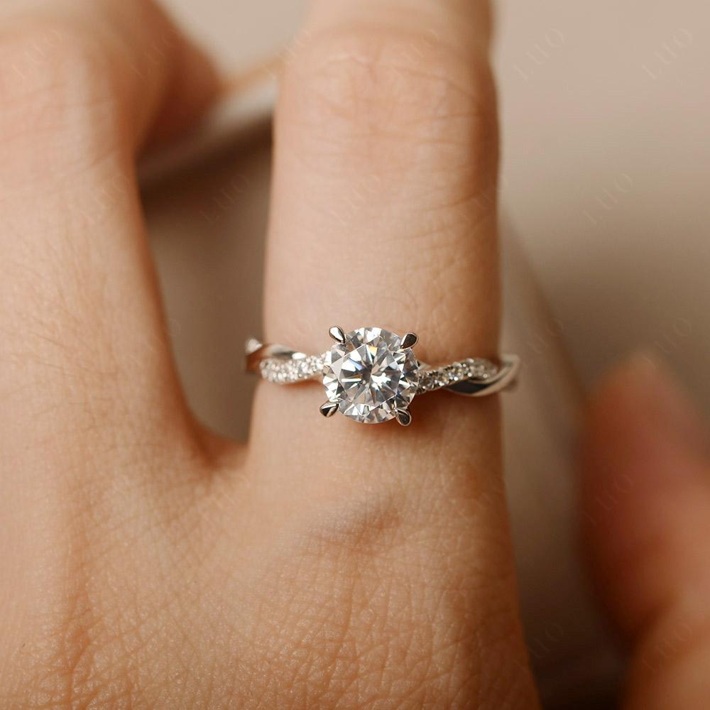 Cubic Zirconia Twisted Engagement Ring - LUO Jewelry 