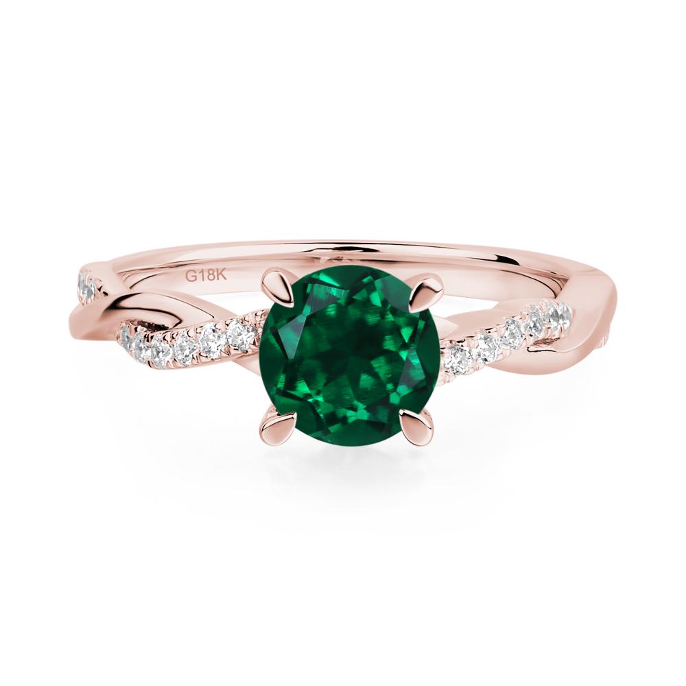 Emerald Twist Engagement Ring - LUO Jewelry #metal_18k rose gold