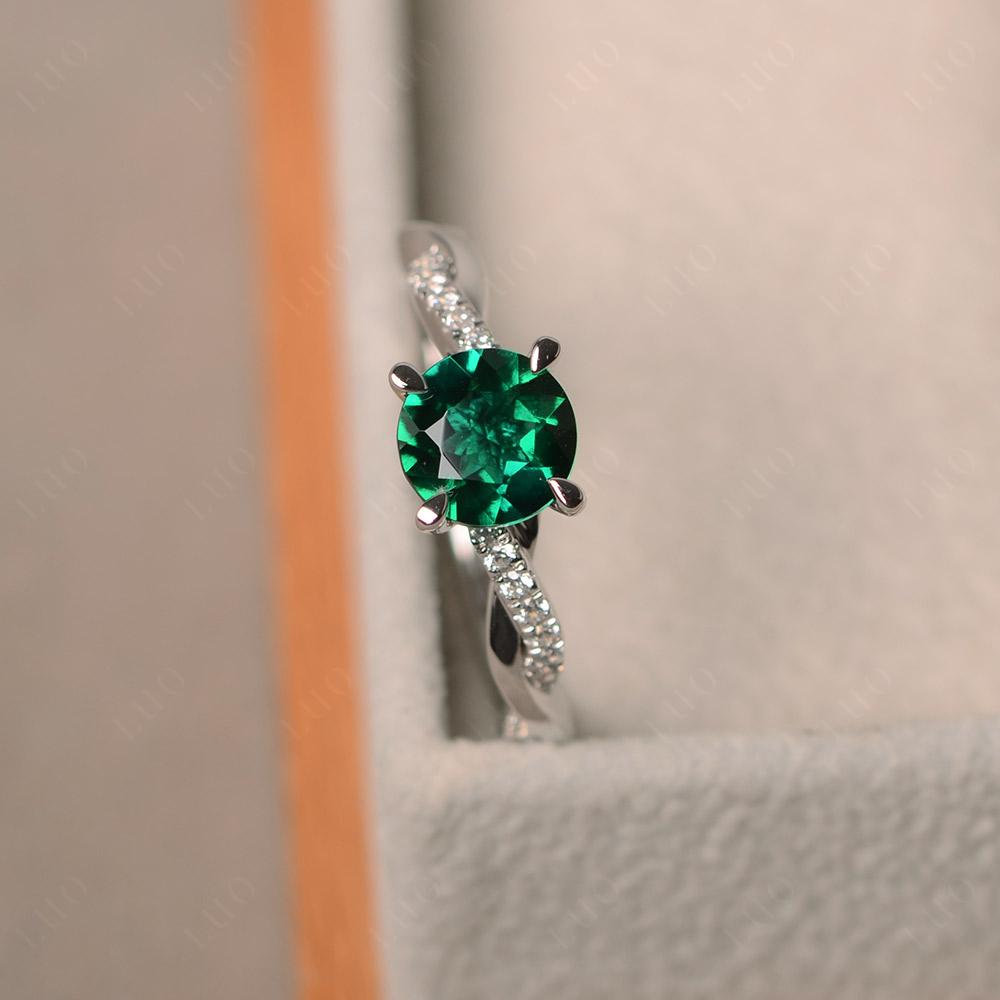 Emerald Twist Engagement Ring - LUO Jewelry 