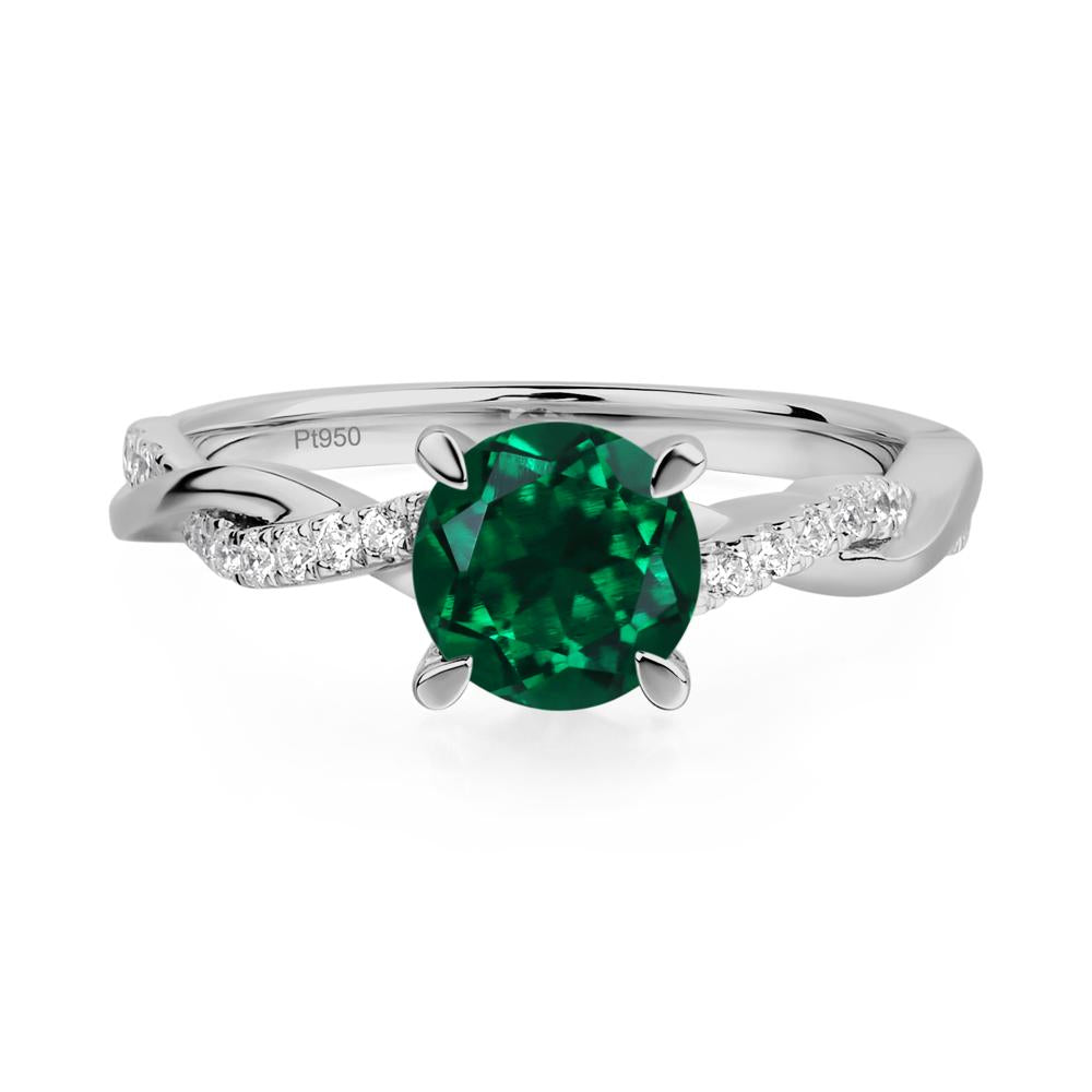 Emerald Twist Engagement Ring - LUO Jewelry #metal_platinum