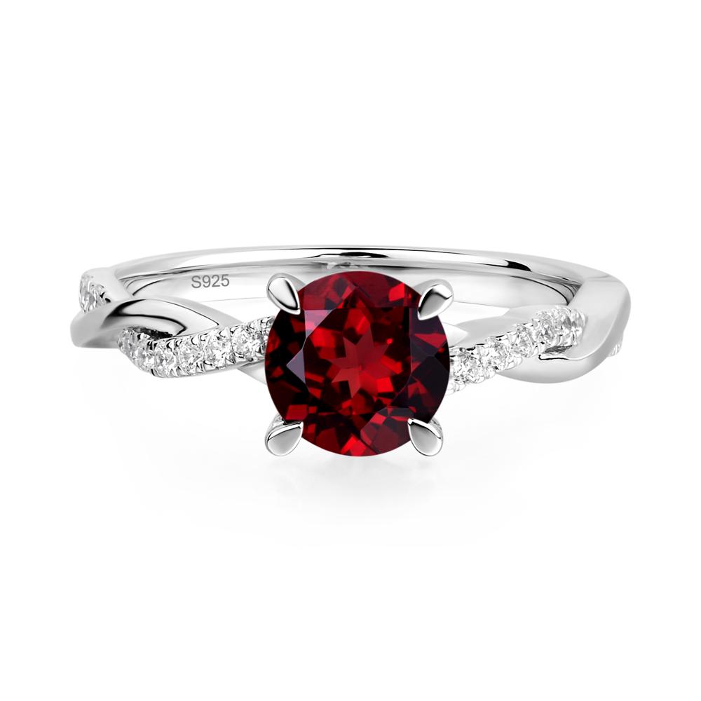 Garnet Twist Ring - LUO Jewelry #metal_sterling silver