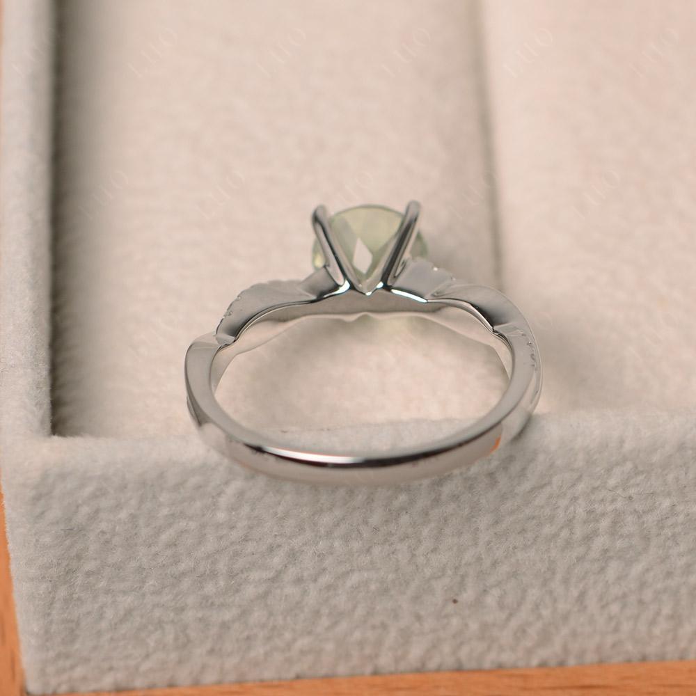 Green Amethyst Twisted Engagement Ring - LUO Jewelry 