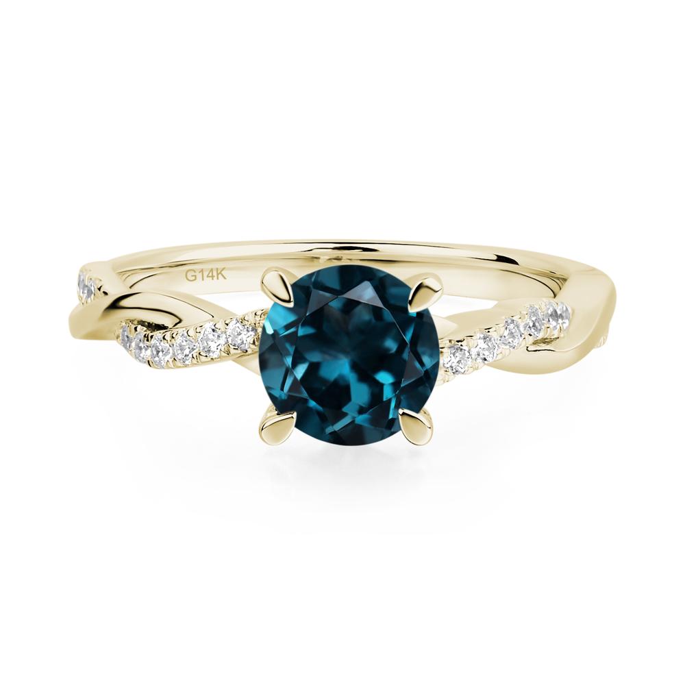 London Blue Topaz Twist Ring - LUO Jewelry #metal_14k yellow gold