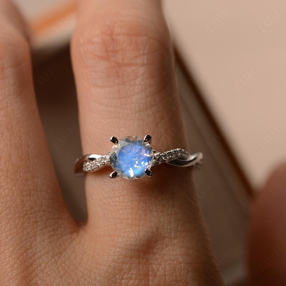 Moonstone Twist Engagement Ring - LUO Jewelry 